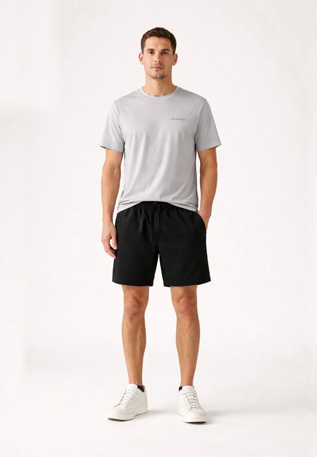 John Richmond Bermuda Uomo Tessuto Nero Logo x Dietro Uomo UMP26356BE_