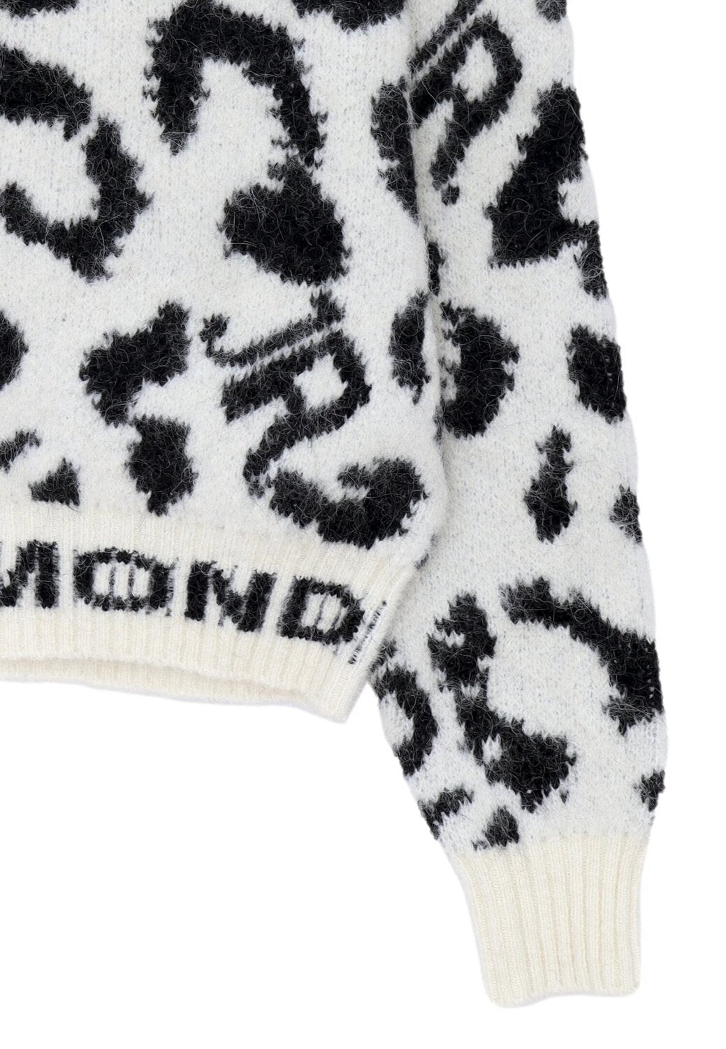 John Richmond Maglione Bambina Off-White – Lana Alpaca Fantasia Animalier