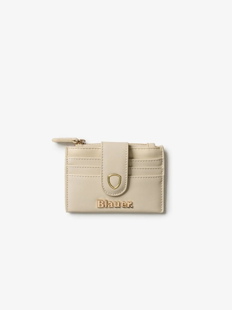 Blauer portafoglio crema donna mini logo Misure 8 x 12 cm