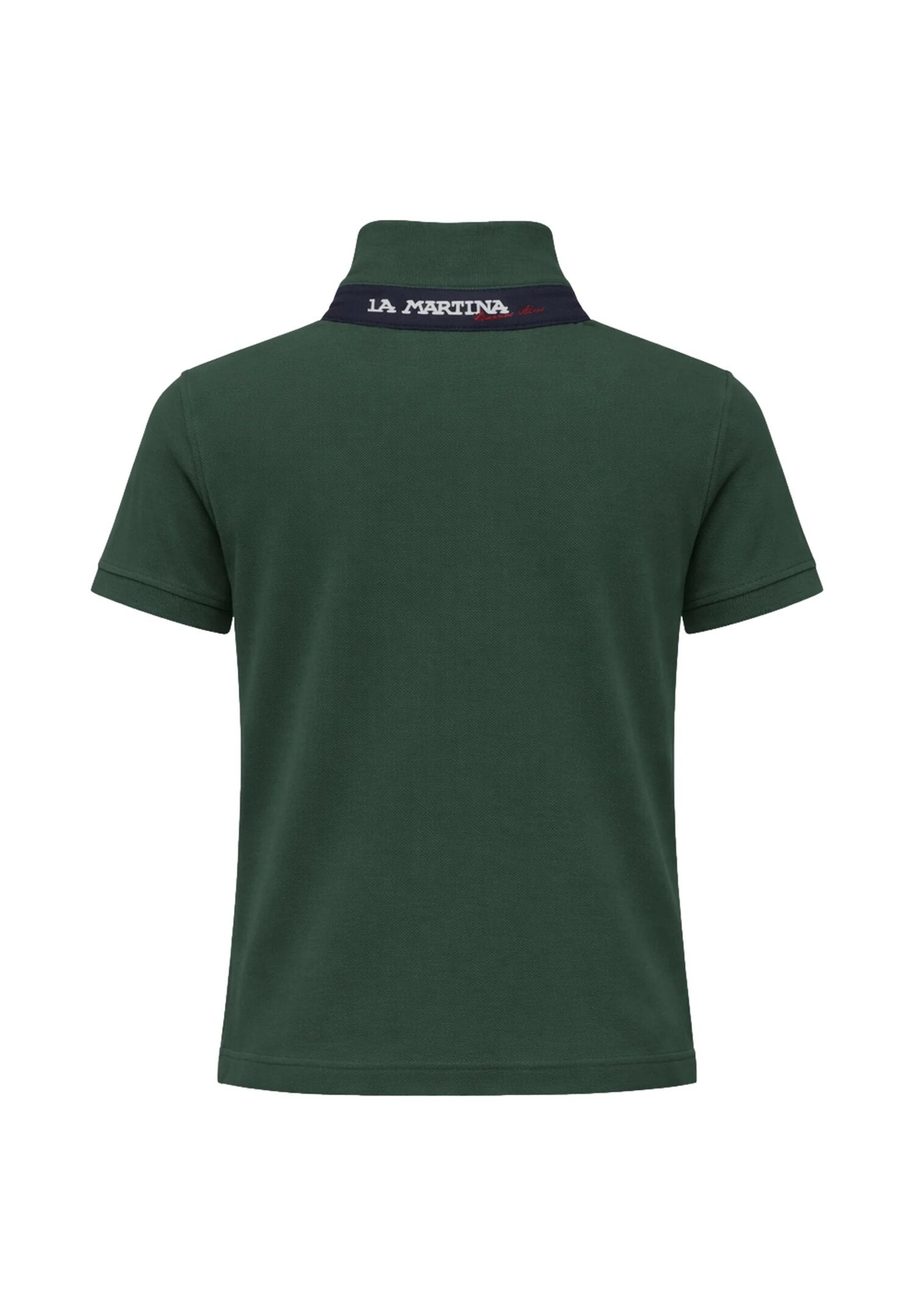 La Martina Polo Verde Scuro Con Logo Piccolo Bambino MAB0016_