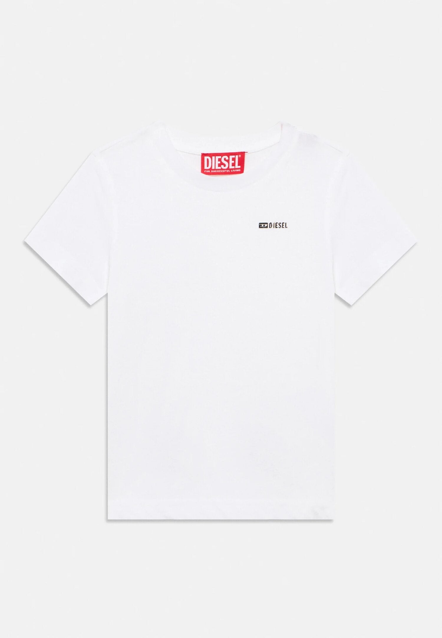 Diesel Tshirt Bianca Con Logo Metallizzato Bambino TADJUSTMET