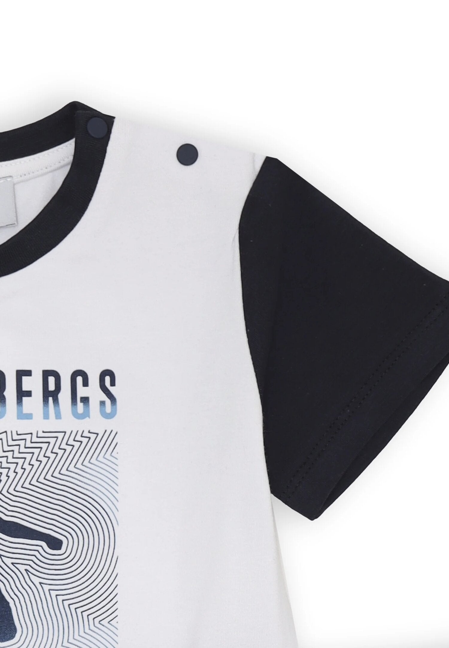 Bikkembergs summer set children graphic print t-shirt and blue cotton shorts | CammarataMode