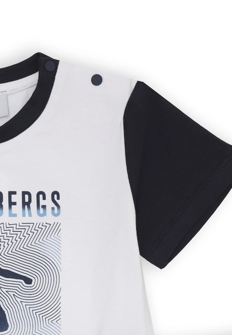 Bikkembergs set estivo bambino t-shirt stampa grafica e shorts blu cotone - BLU | CammarataMode