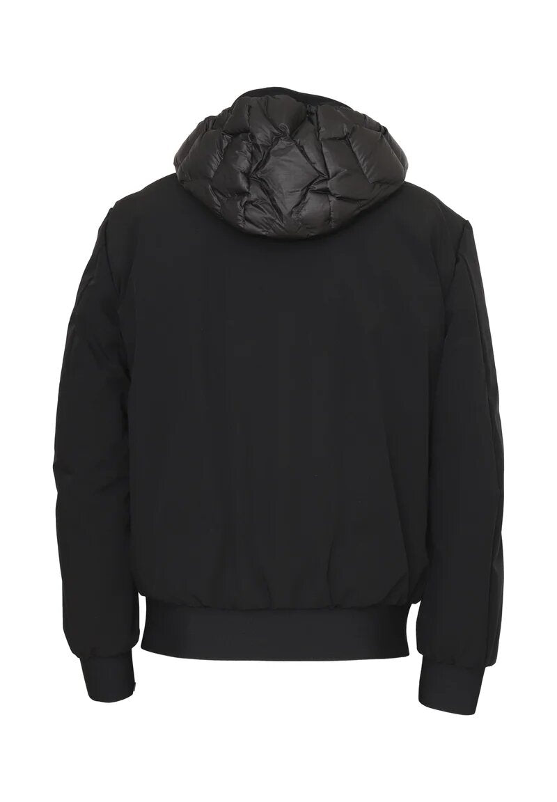 Peuterey Giubbotto Nero Bambino In Nylon Con Cappuccio Sportivo AI25