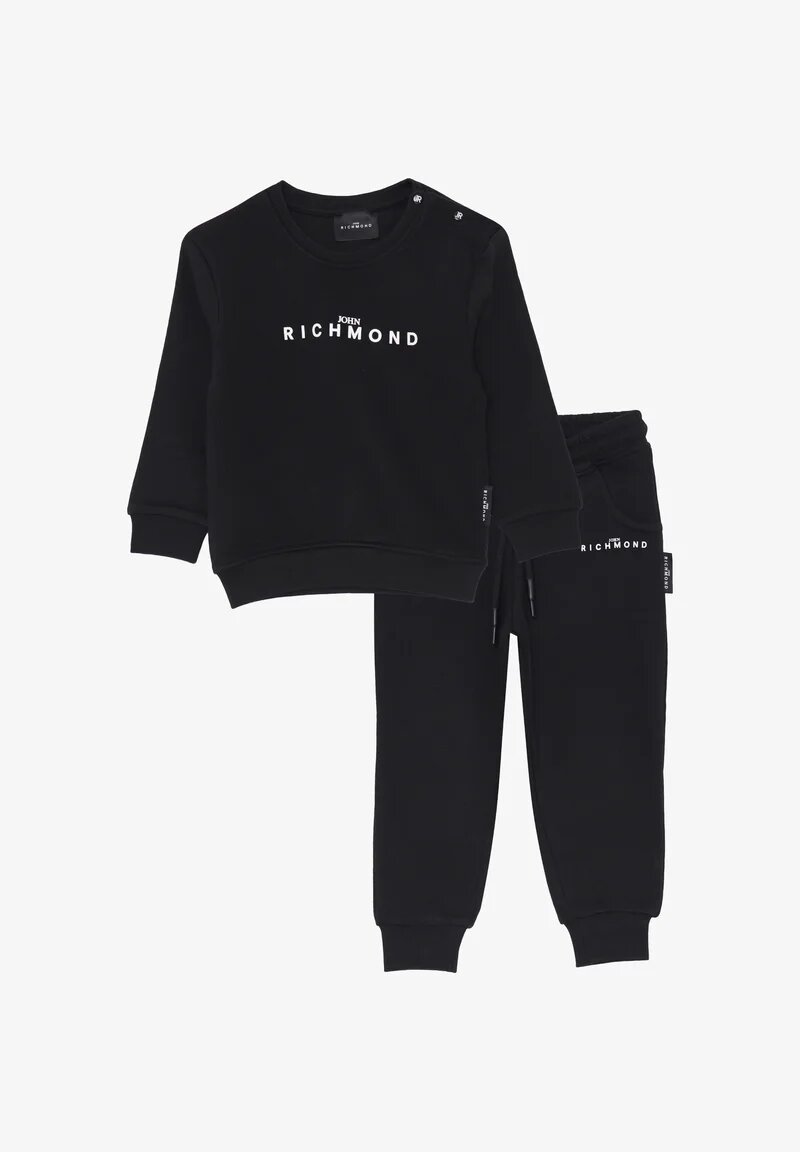 John Richmond completo neonato nero cotone inverno con bottoni spalla