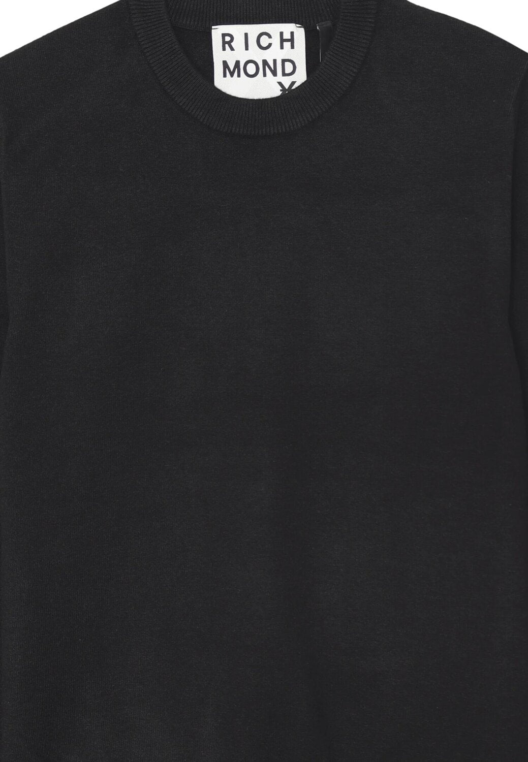 John Richmond maglia uomo lana nera collo tondo polsini logo | CammarataMode