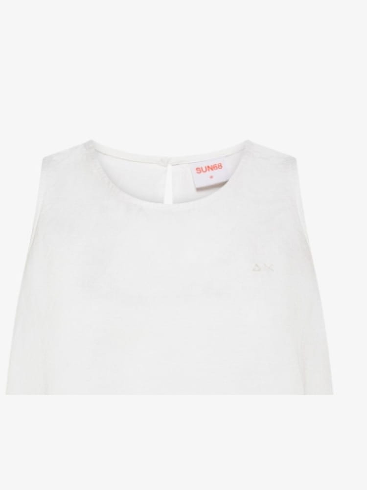 Sun68 canotta bianca donna mini logo