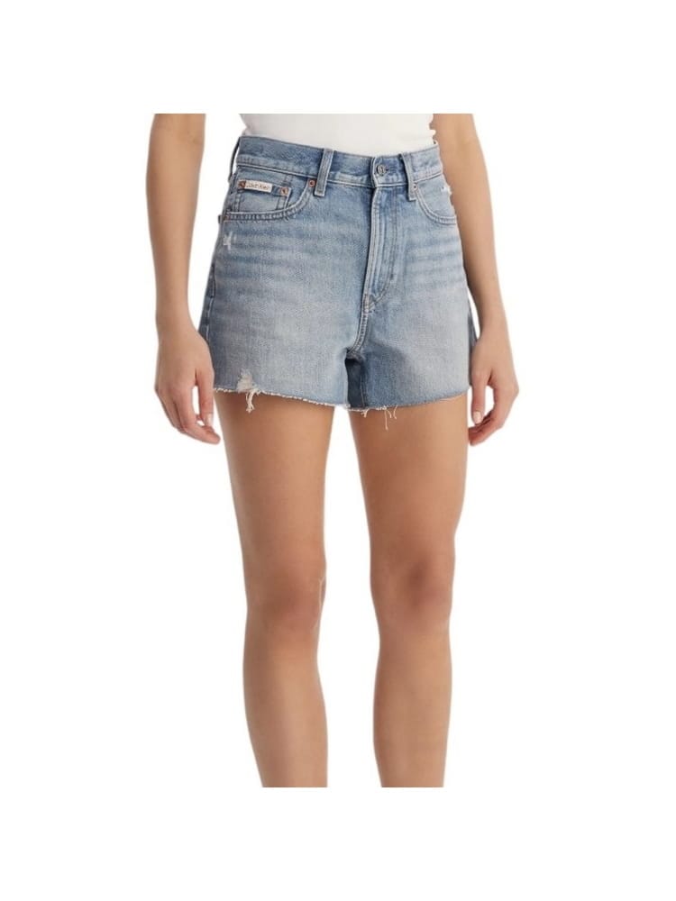 Calvin Klein shorts in denim donna logo sul retro