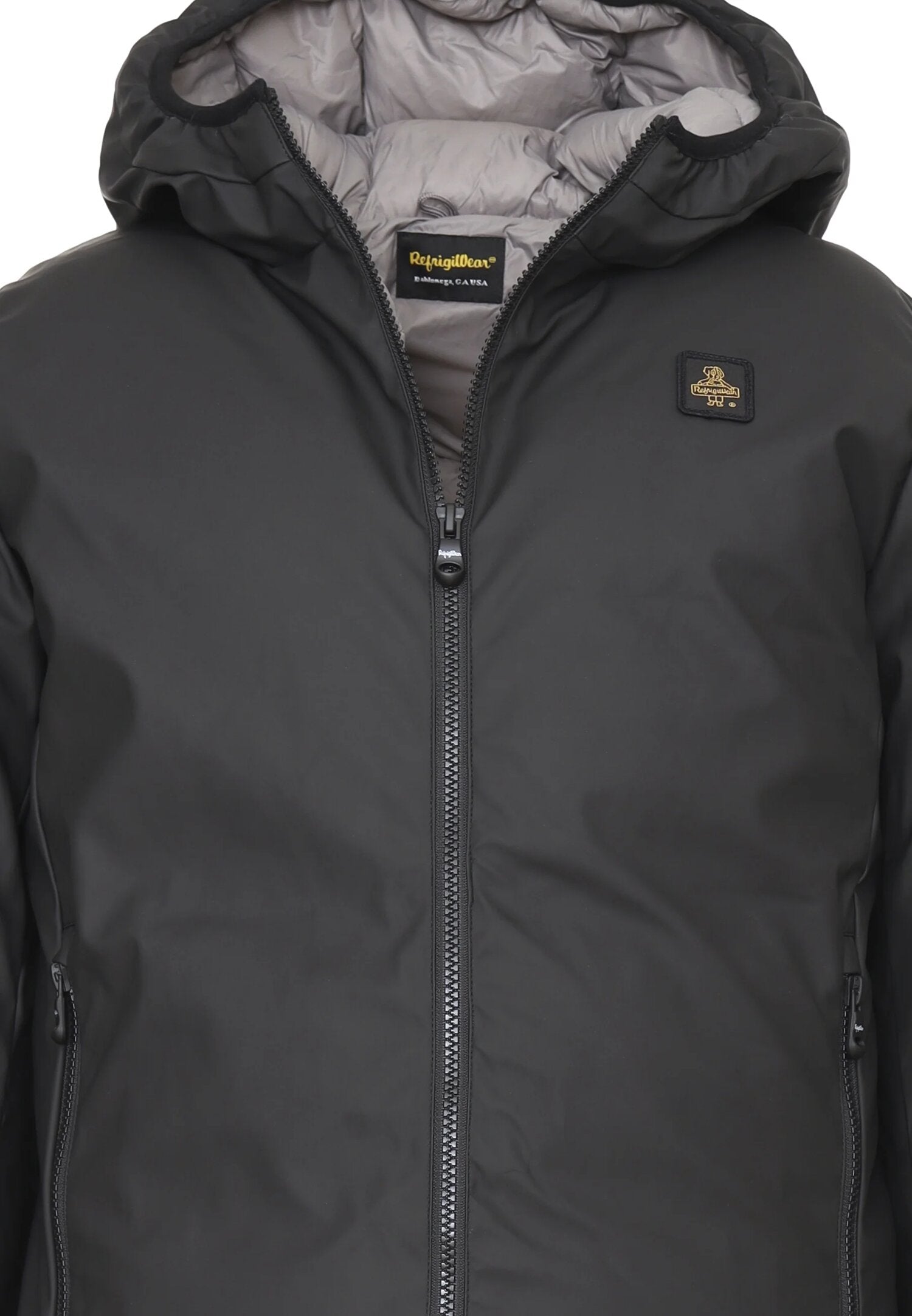 Refrigiwear Giubbotto Nero Bambino In Nylon Con Cappuccio Quotidiano AI25