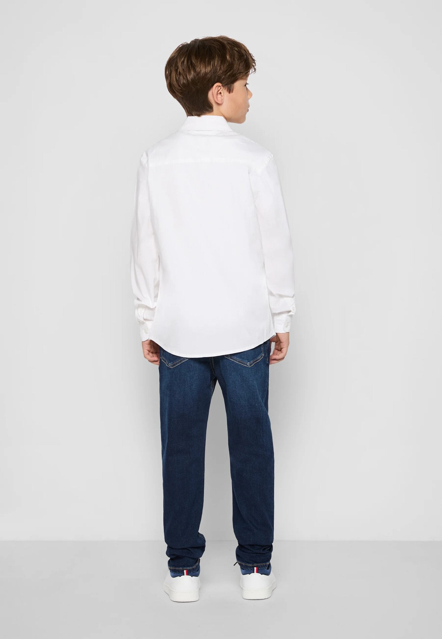 Tommy Hilfiger Camicia Bianca Ragazzo In Cotone Con Bottoni Elegante PE26