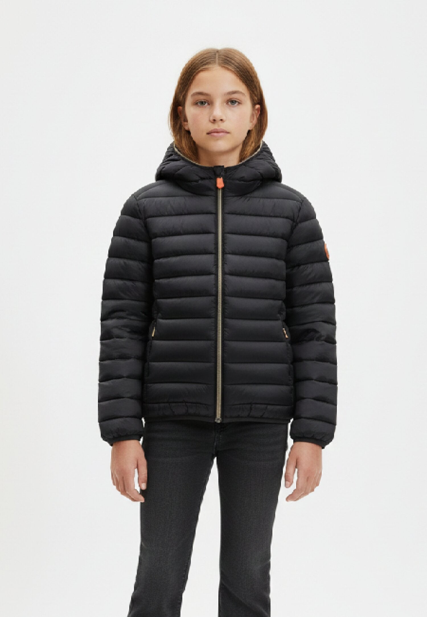 Save The Duck Giubbotto Nero Bambina In Nylon Con Cappuccio Sportivo AI25