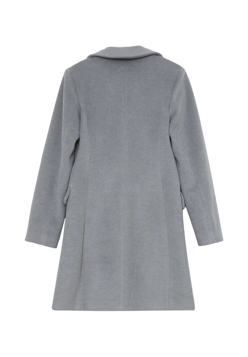 Kocca cappotto classico grigio bambina e ragazza elegante lungo