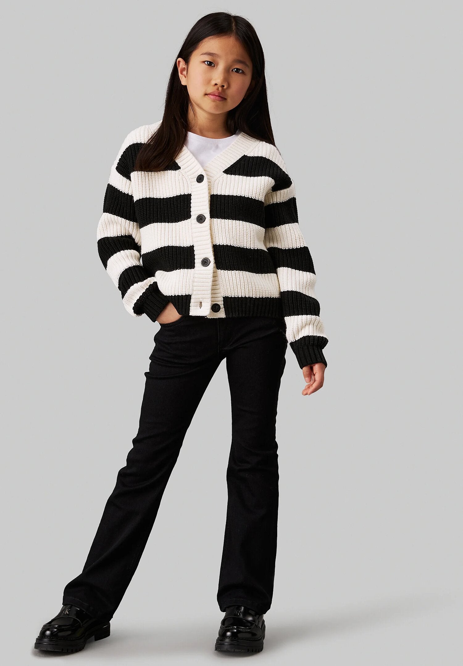 Calvin Klein Jeans Nero Bambina In Cotone Vita Regolabile Sportivo AI25