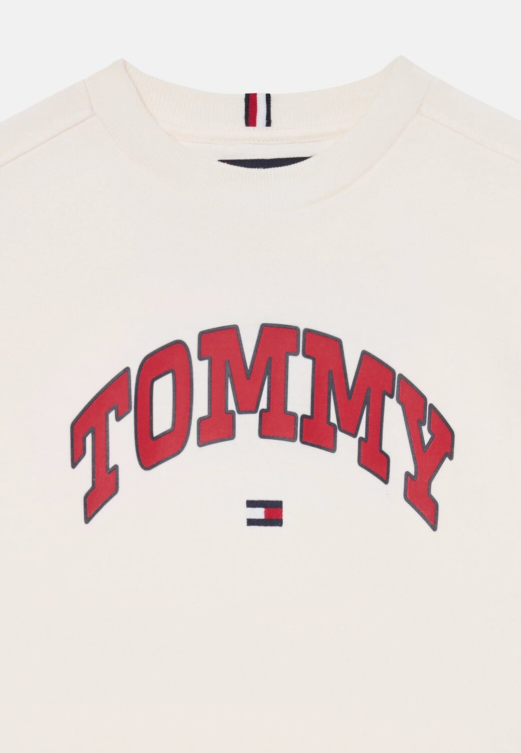 TOMMY HILFIGER – Felpa Varsity Print Bambino in Cotone – Avorio
