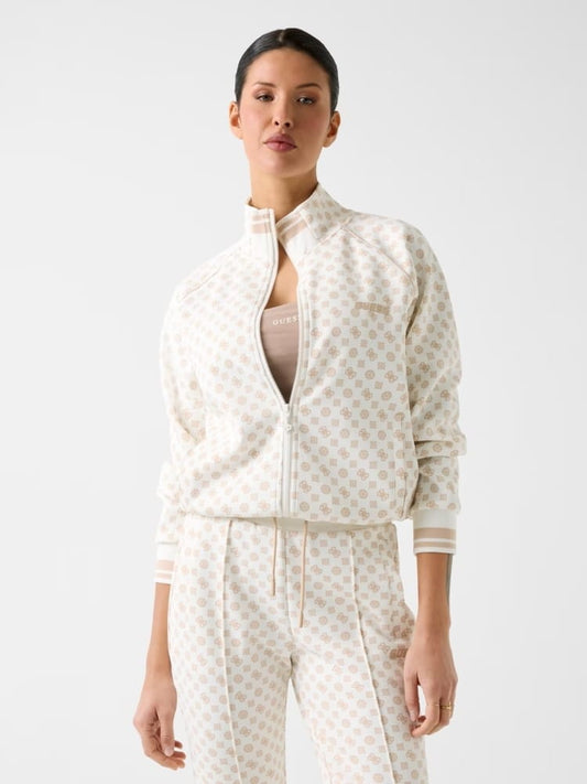 Guess felpa crema donna logo all over
