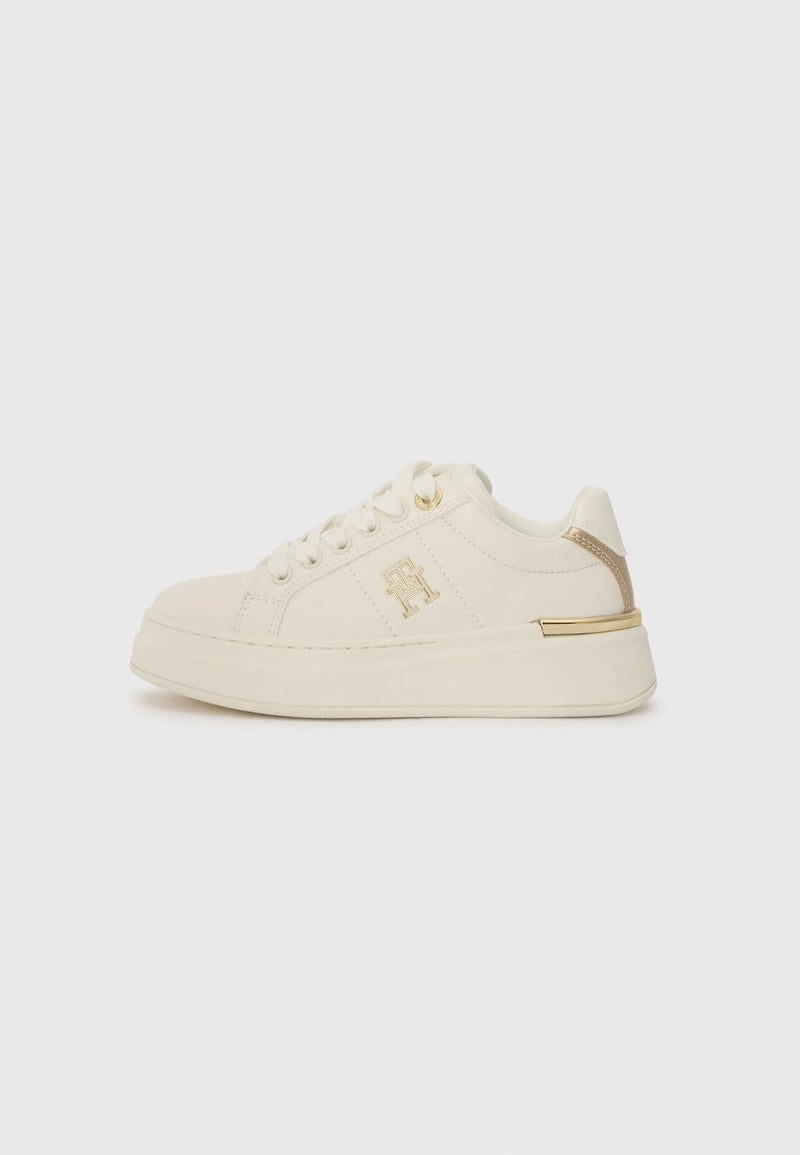 Tommy Hilfiger sneakers basse unisex bambino panna cotone estive eleganti - BIANCO | CammarataMode