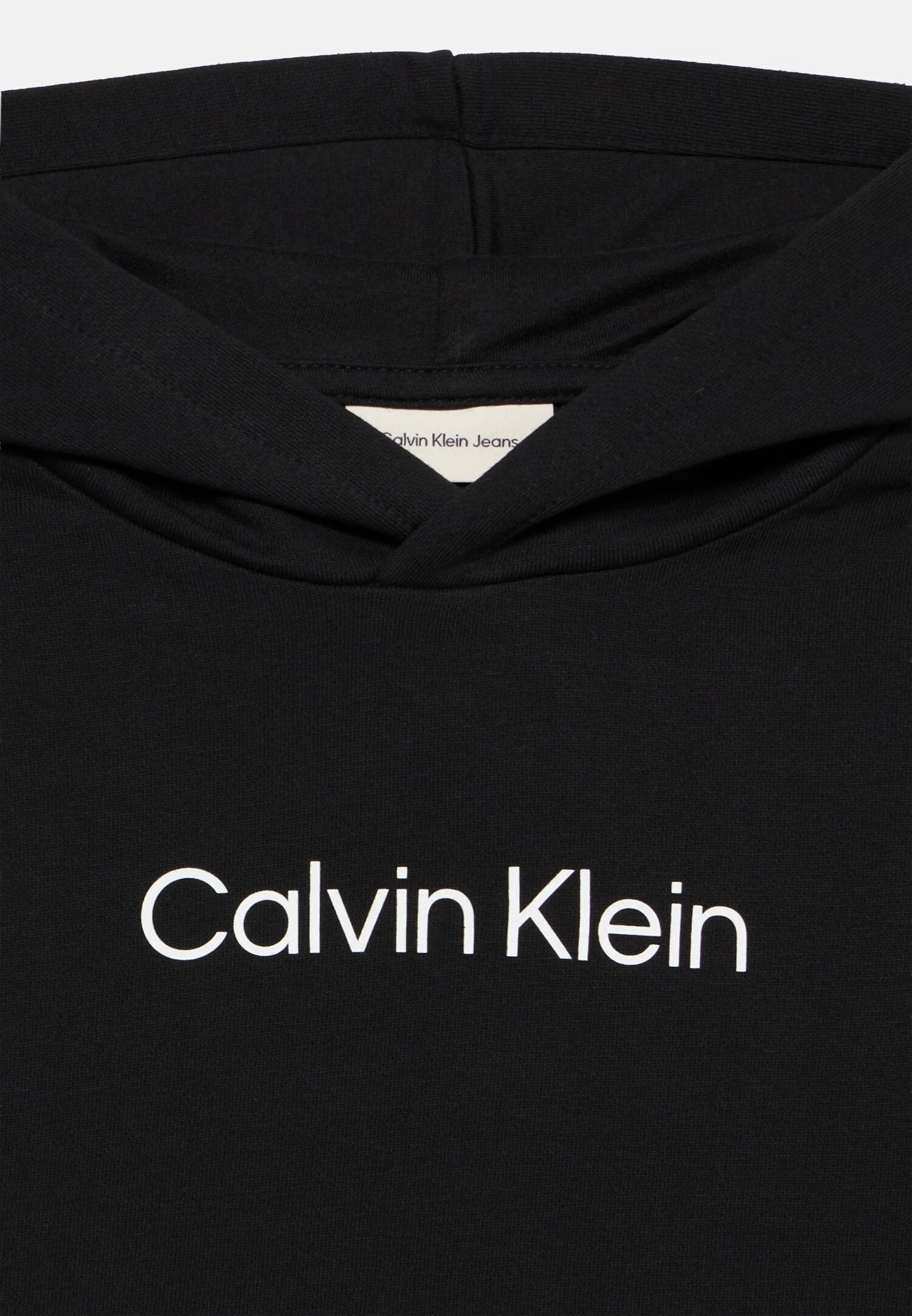 Calvin Klein Felpa Nera Con Cappuccio Logo Centrale Bambino LV1CKTJB09BEH_