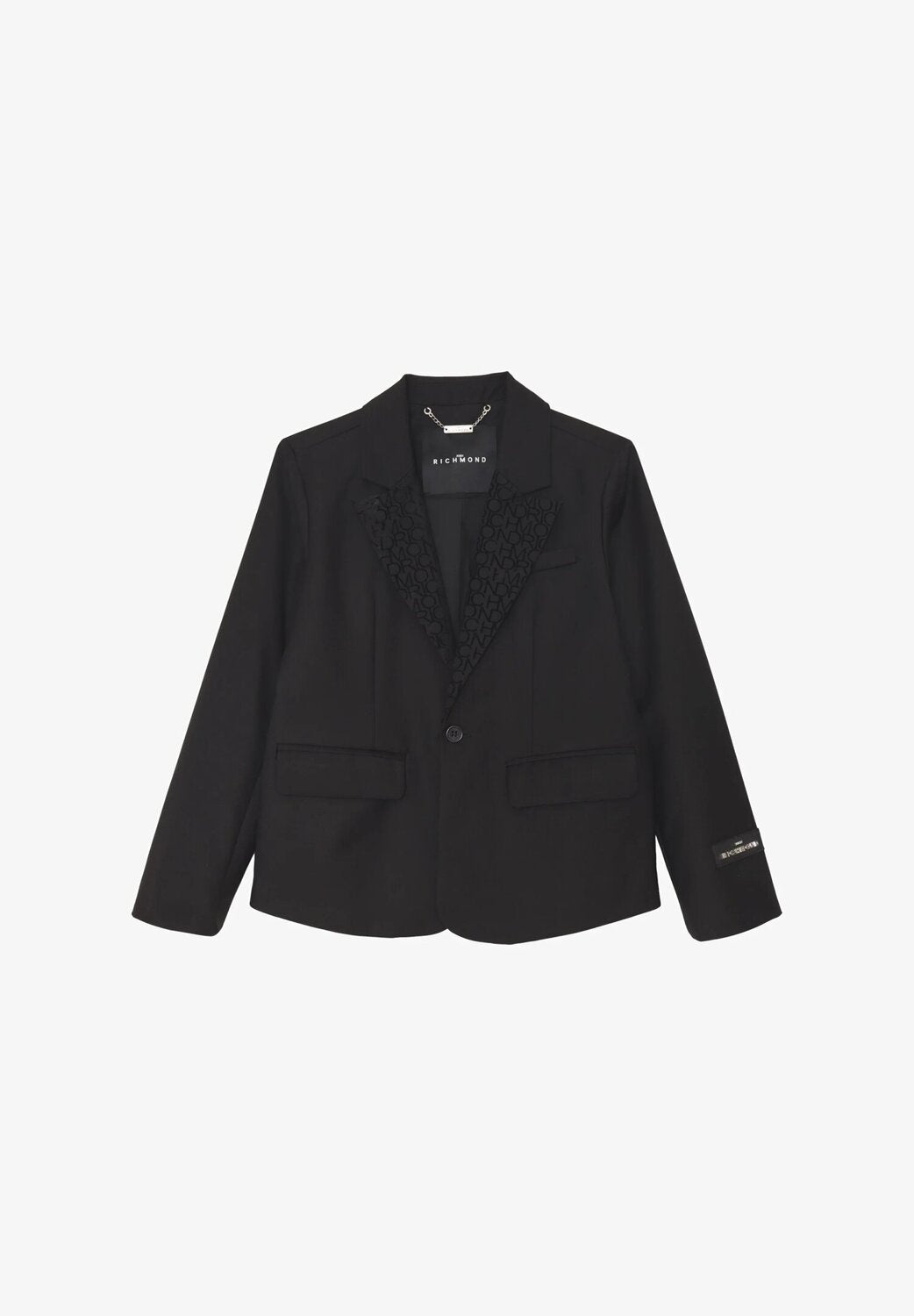 John Richmond blazer bambino nero elegante 8-16 anni dettagli raso