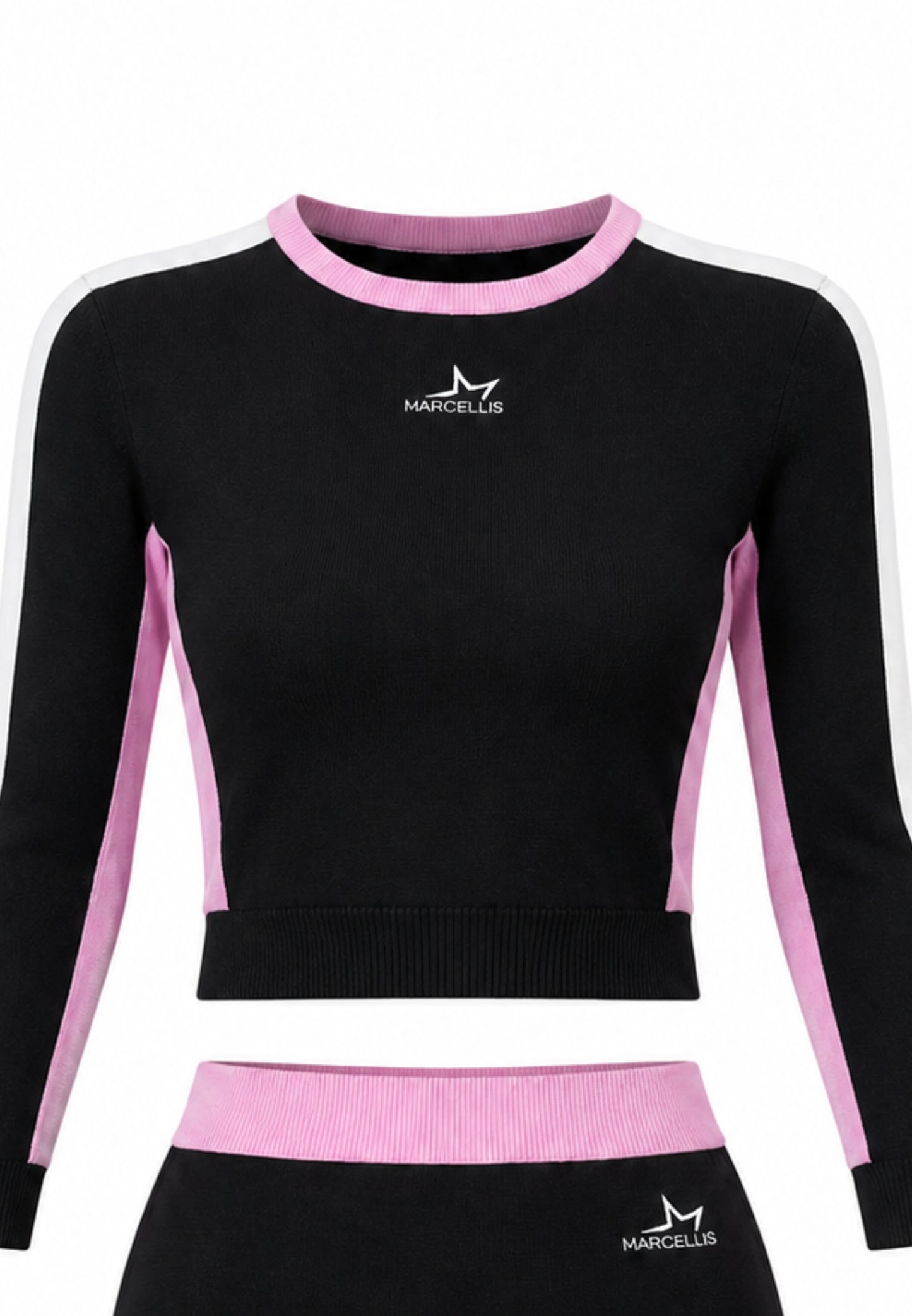 MARC ELLIS COMPLETO NERO MAGLIONCINO E GONNA CON DETTAGLI ROSA E BIANCHI Bambine e ragazze jmjsw03552.NE_
