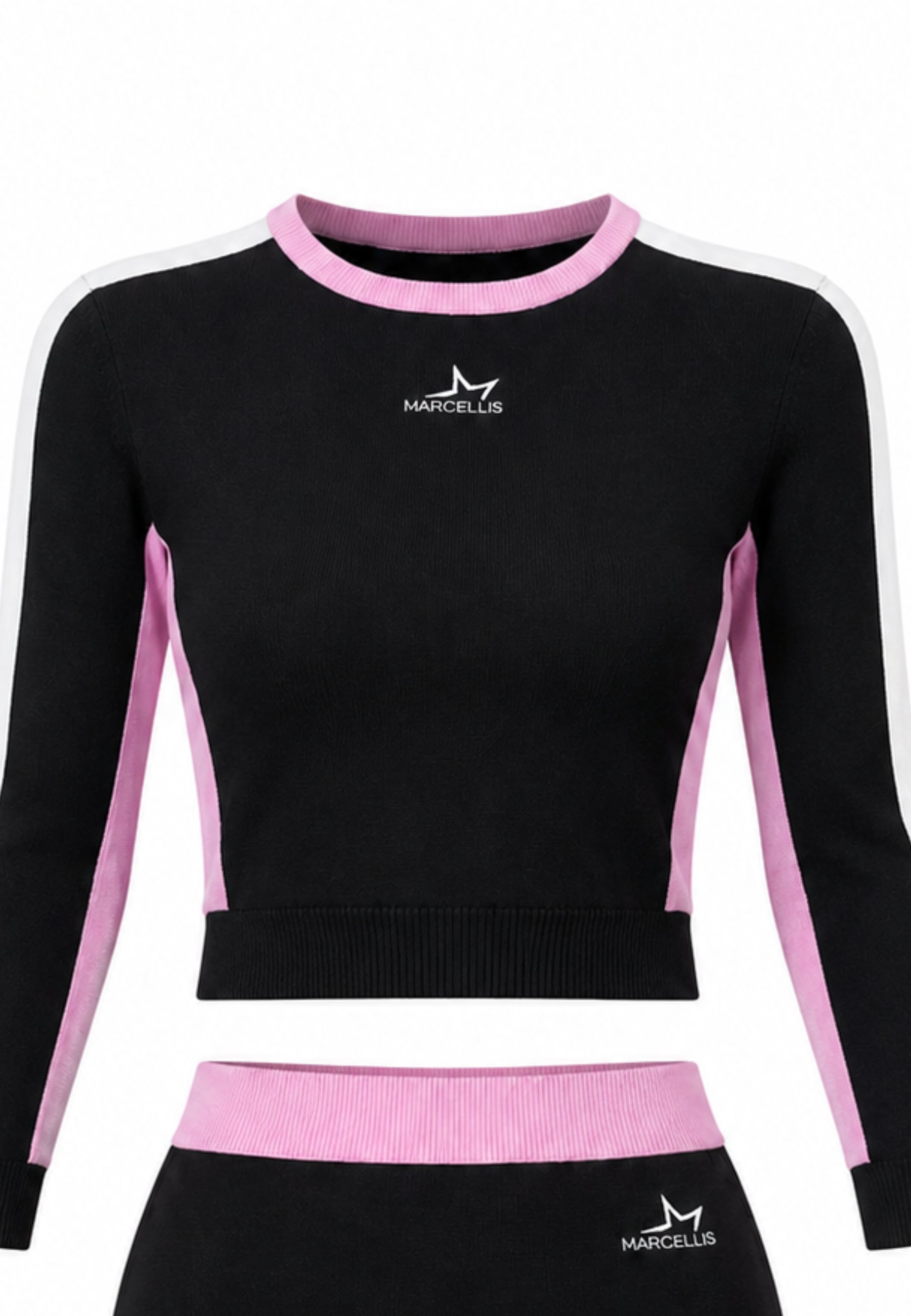 MARC ELLIS COMPLETO NERO MAGLIONCINO E GONNA CON DETTAGLI ROSA E BIANCHI Bambine e ragazze jmjsw03552.NE_