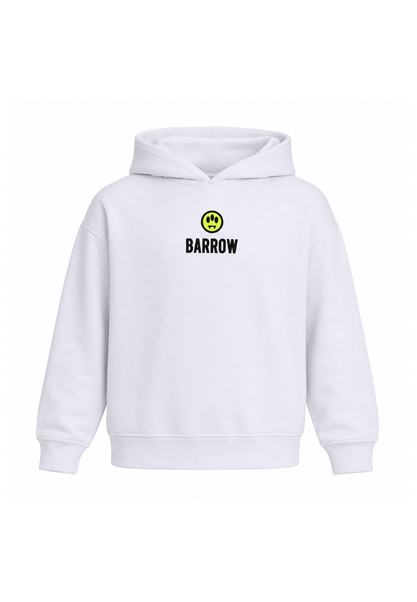 BARROW FELPA BIANCA CON CAPPUCCIO logo piccolo centrale e maxi stampa sul retro Bambini e ragazzi F6BKJBHS074.BIA_