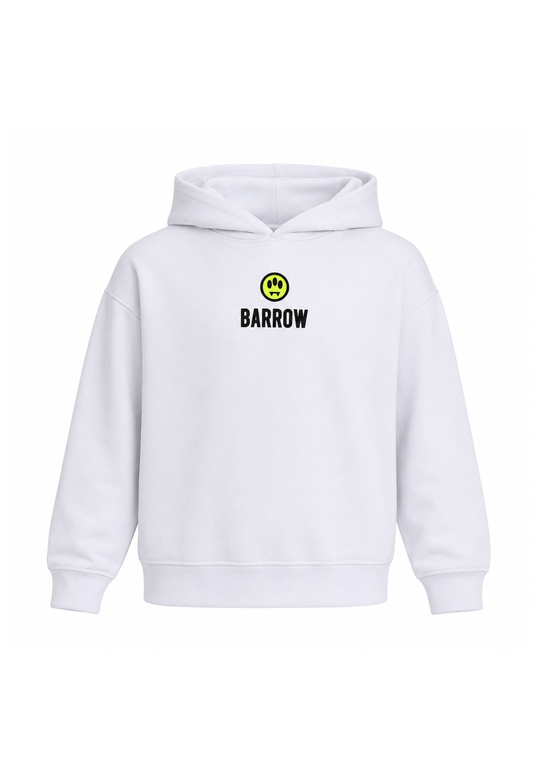 BARROW FELPA BIANCA CON CAPPUCCIO logo piccolo centrale e maxi stampa sul retro Bambini e ragazzi F6BKJBHS074.BIA_