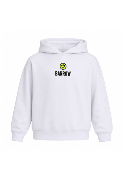 BARROW FELPA BIANCA CON CAPPUCCIO logo piccolo centrale e maxi stampa sul retro Bambini e ragazzi F6BKJBHS074.BIA_