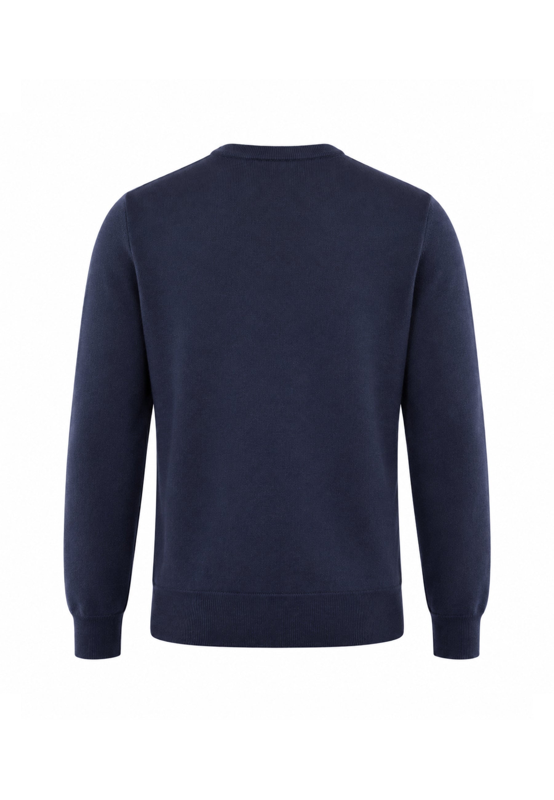 REFRIGIWEAR MAGLIONE NERO IN LANA SAGOMATO CON MINI LOGO RICAMATO Uomo BENNET PULLOVER.BLU_