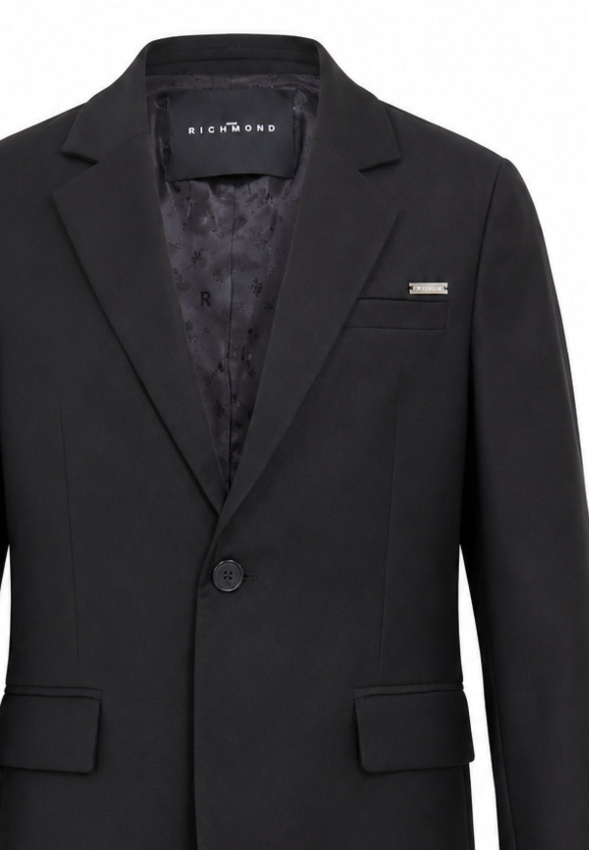 John Richmond giacca NERA BLAZER CON BOTTONE SINGOLO Bambini e ragazzi rba26124gc.ne_