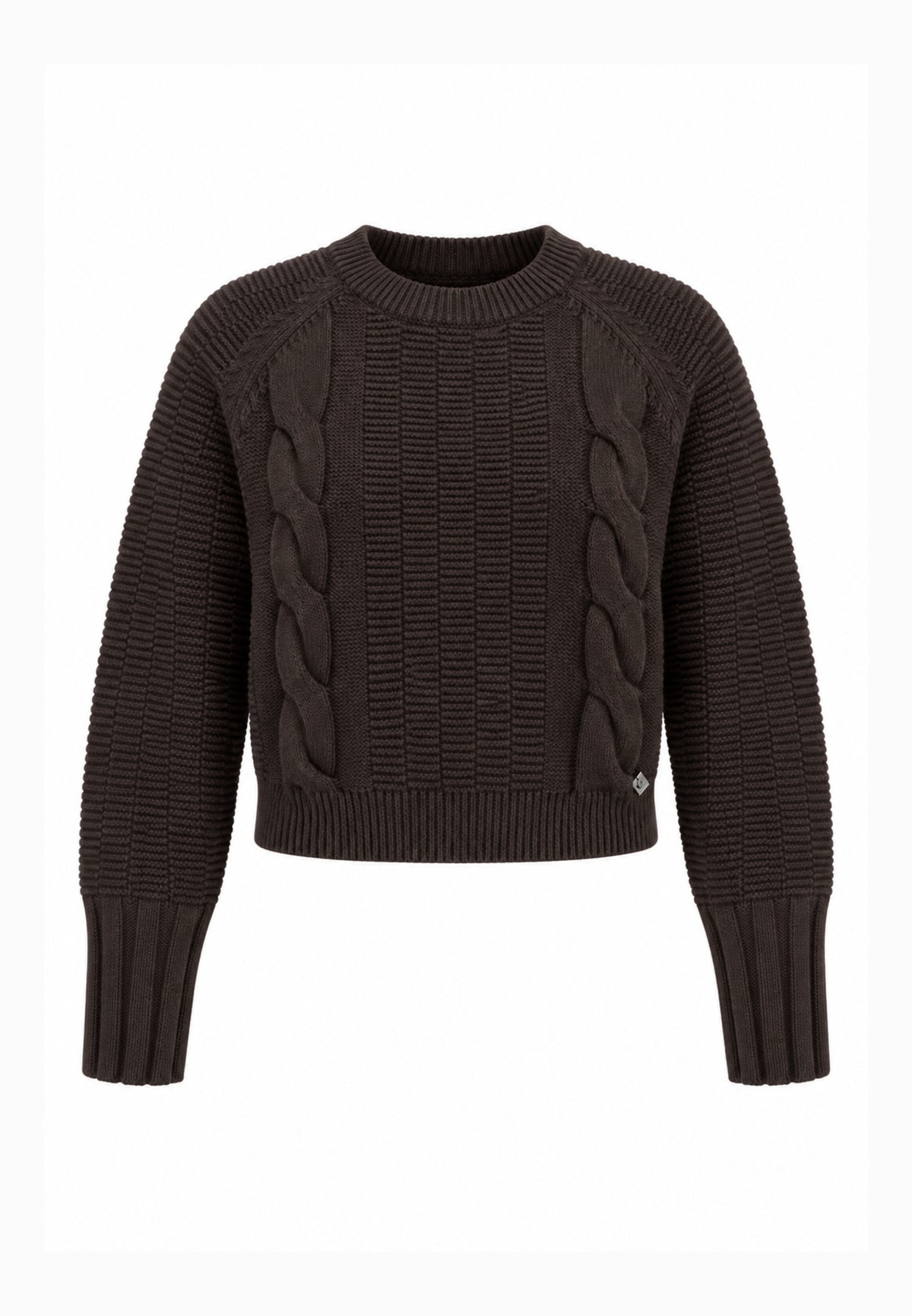 Kocca maglia MARRONE ATTILLATA CON TRECCIA Bambine e ragazze aurasim.marro_