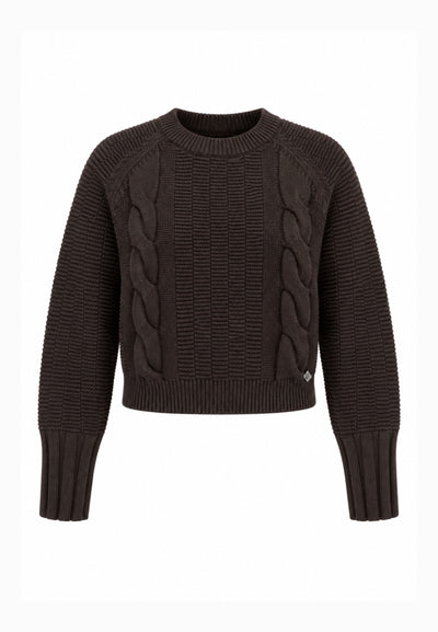 Kocca Junior maglia MARRONE ATTILLATA CON TRECCIA Bambina e Ragazza aurasim.marro_