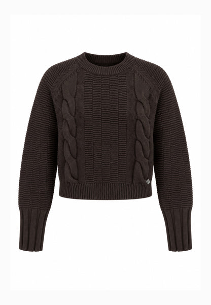 Kocca maglia MARRONE ATTILLATA CON TRECCIA Bambine e ragazze aurasim.marro_