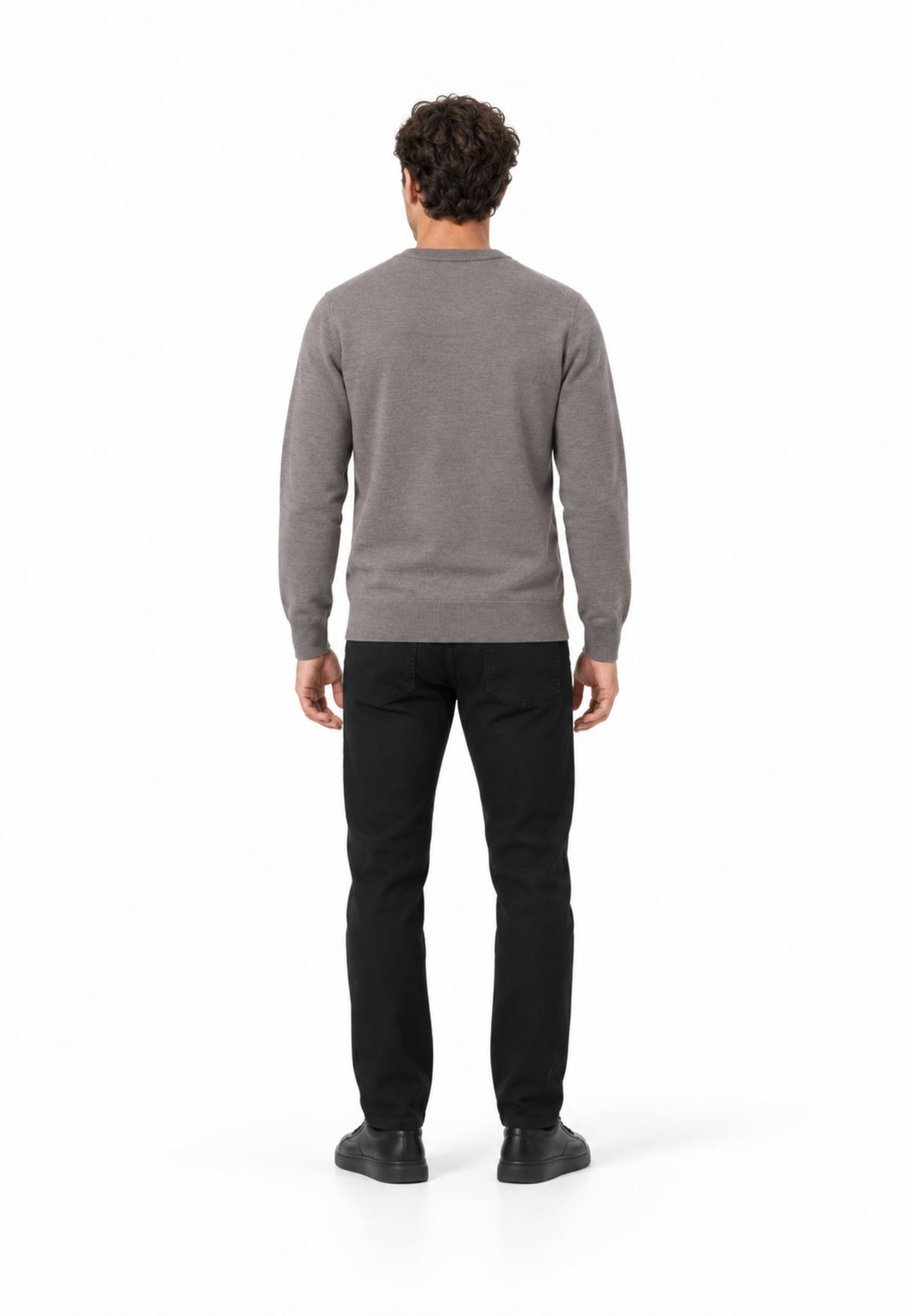 REFRIGIWEAR MAGLIONE TORTORA IN LANA SAGOMATO CON MINI LOGO RICAMATO Uomo BENNET PULLOVER.TORT_