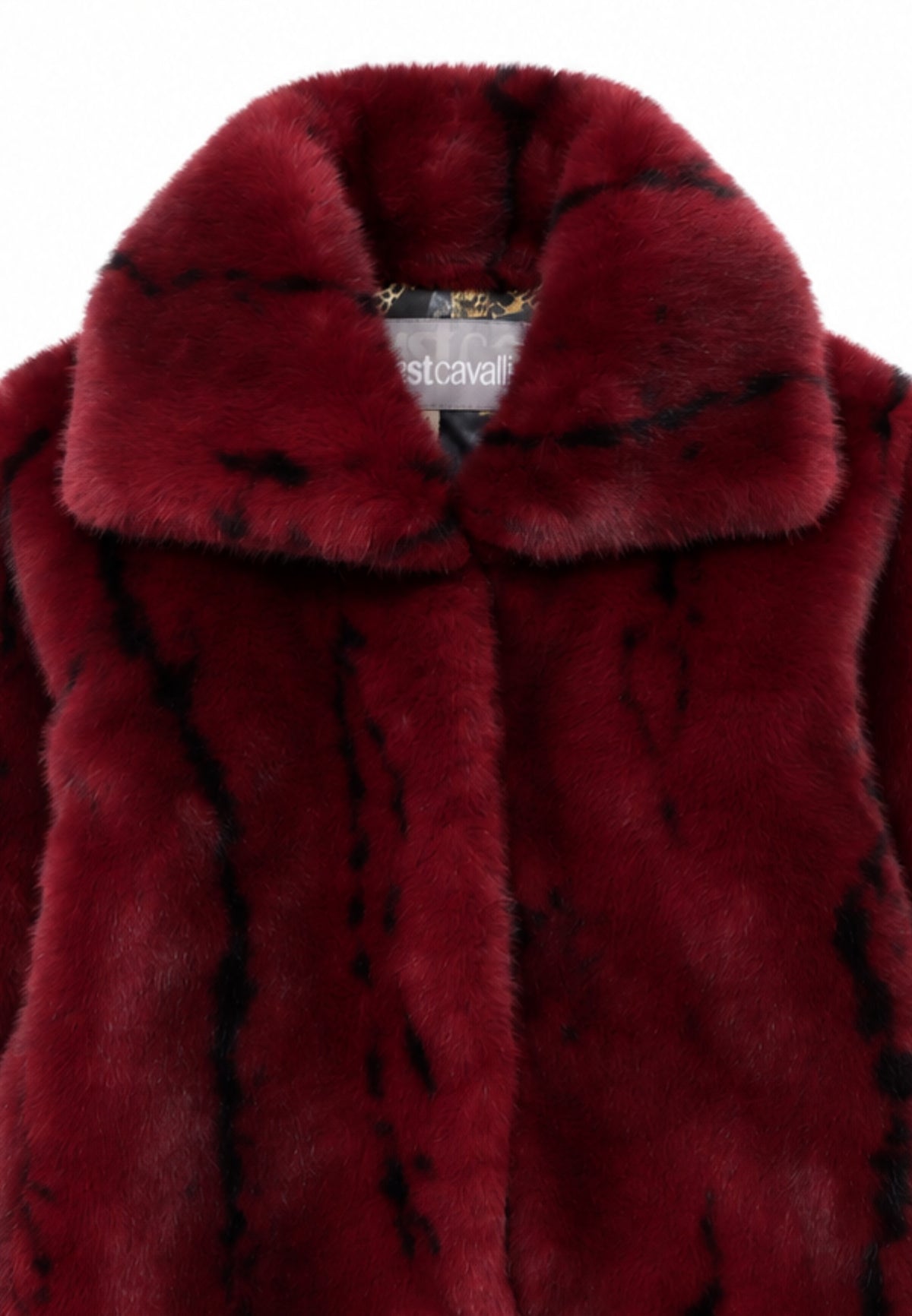 JUST CAVALLI eco pelliccia bordeaux a fantasia crop Bambine e ragazze jga26026pl.bordeaux_