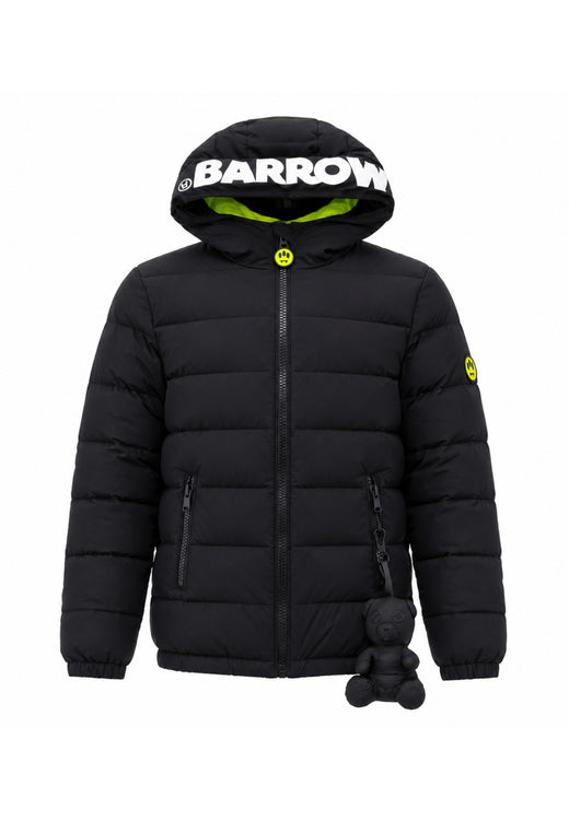 BARROW GIUBBOTTO NERO con logo nel cappuccio e portachiavi orsetto Bambini e ragazzi F6BKJUPF004.NE_