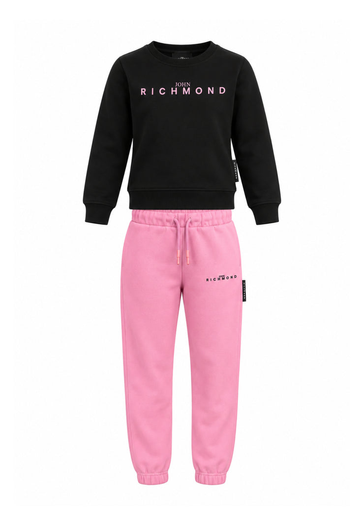 John Richmond TUTA COMPLETA nera A GIROCOLLO CON PANTALONE rosa Bambine e ragazze RGA26019CF.NE_