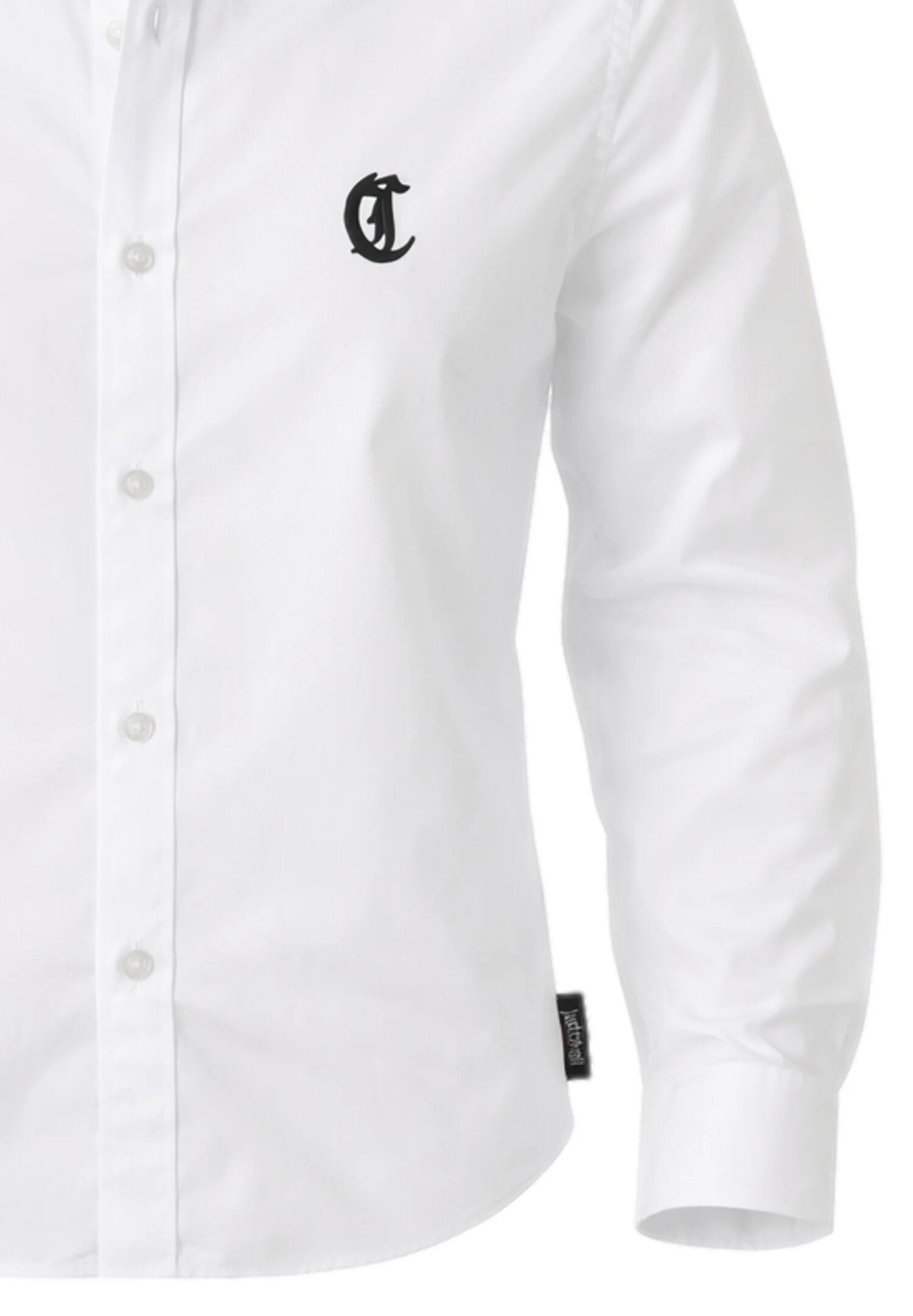 Just Cavalli Camicia Bianca Con Logo Jc Nero Davanti Bambino JBP26034CA_