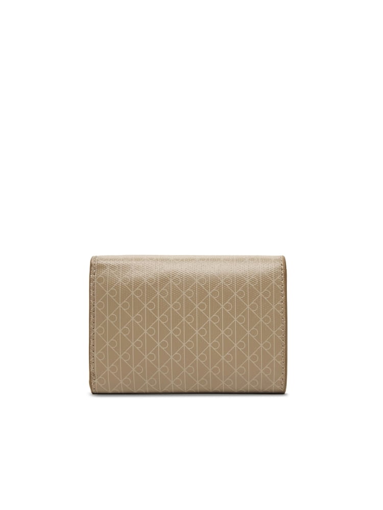 Calvin Klein portafoglio beige donna logo all over | Misure: 12 x 2,5 x 8 cm