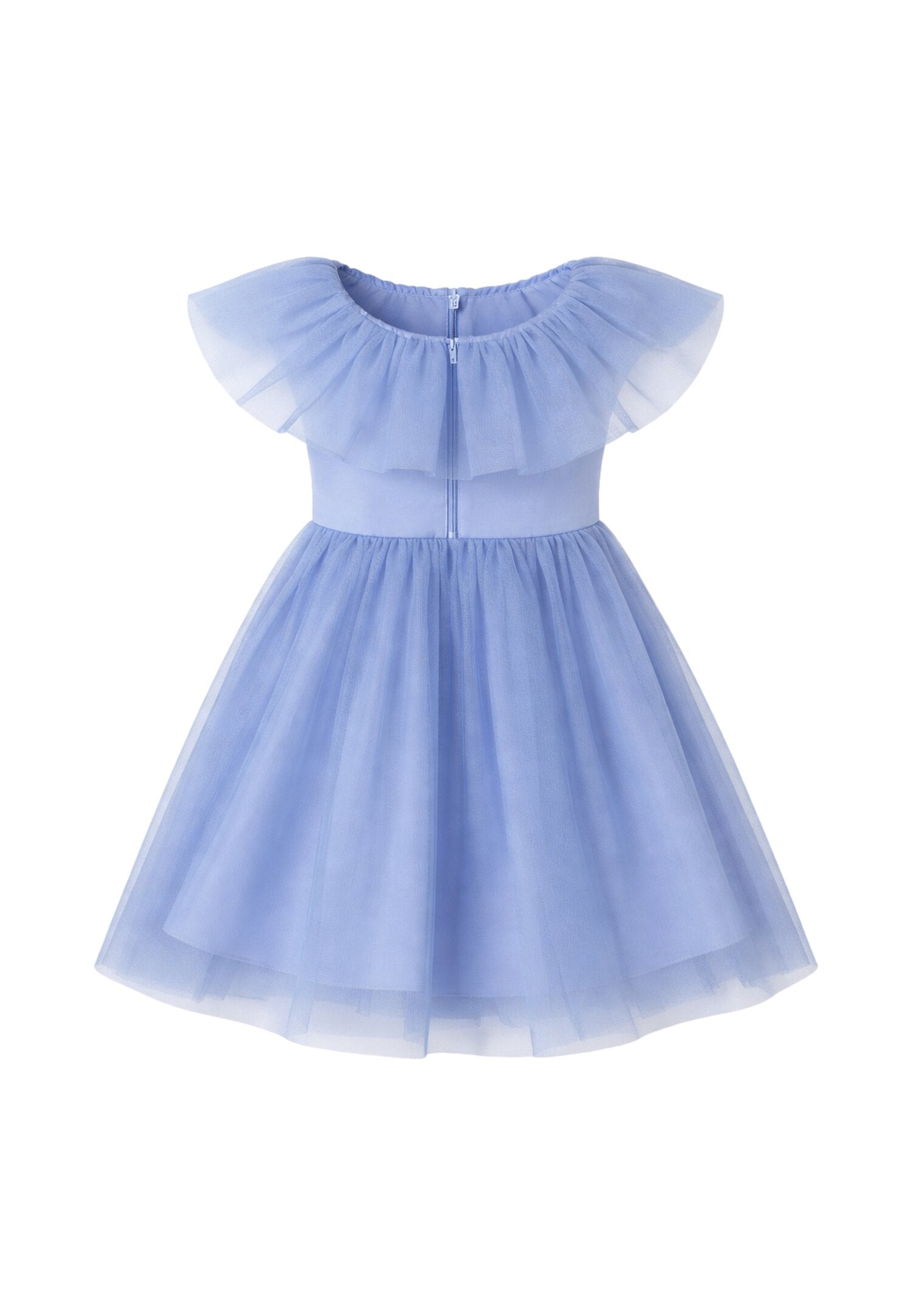 Mon Saurire Abitino Elegante In Tulle Azzurro Bambina M1347B_