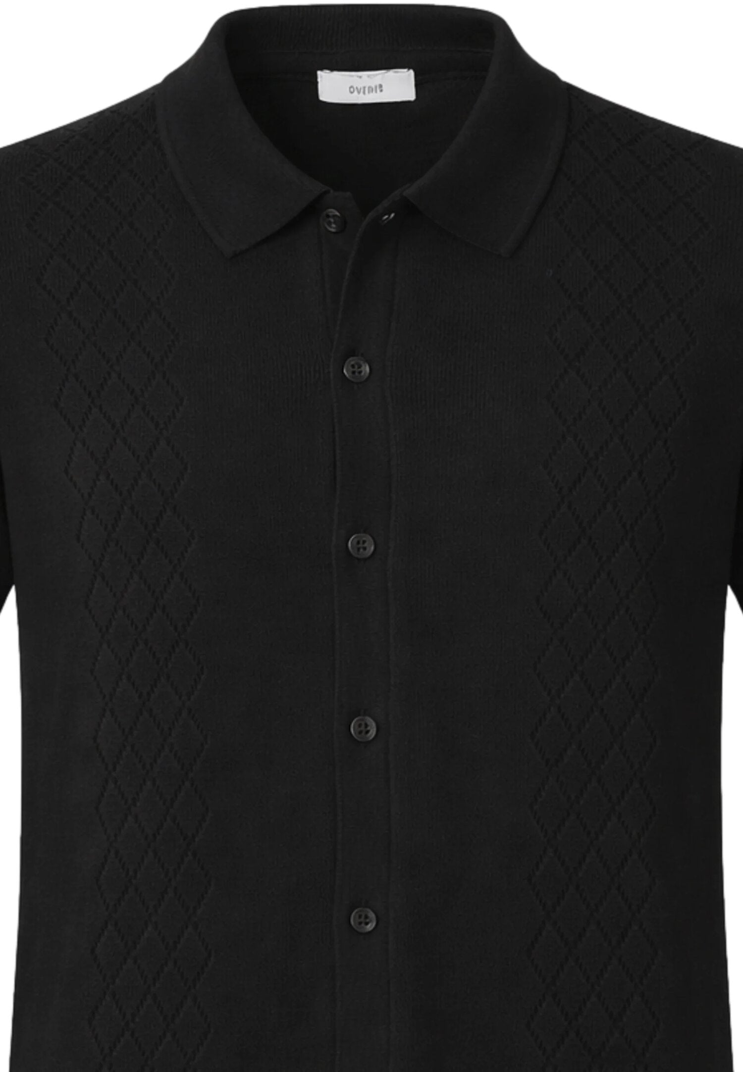 Overd Polo In Maglia Nero Bambino Con Bottoni - OK261430_