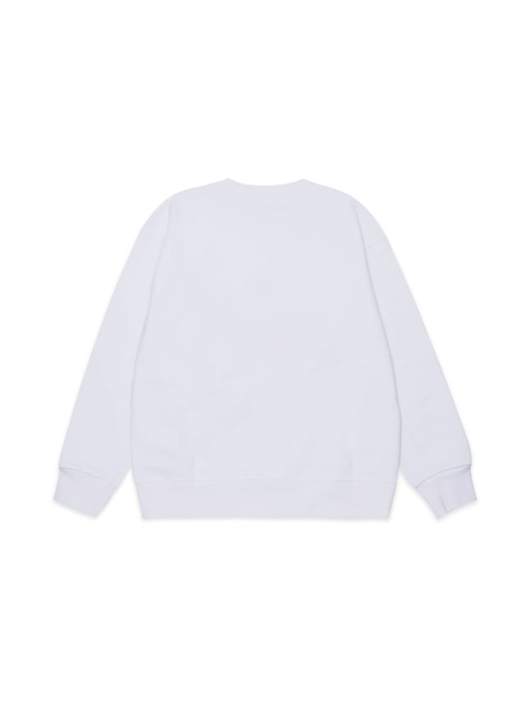 Dsquared felpa kids/junior girocollo con logo in cotone bianco Bambino