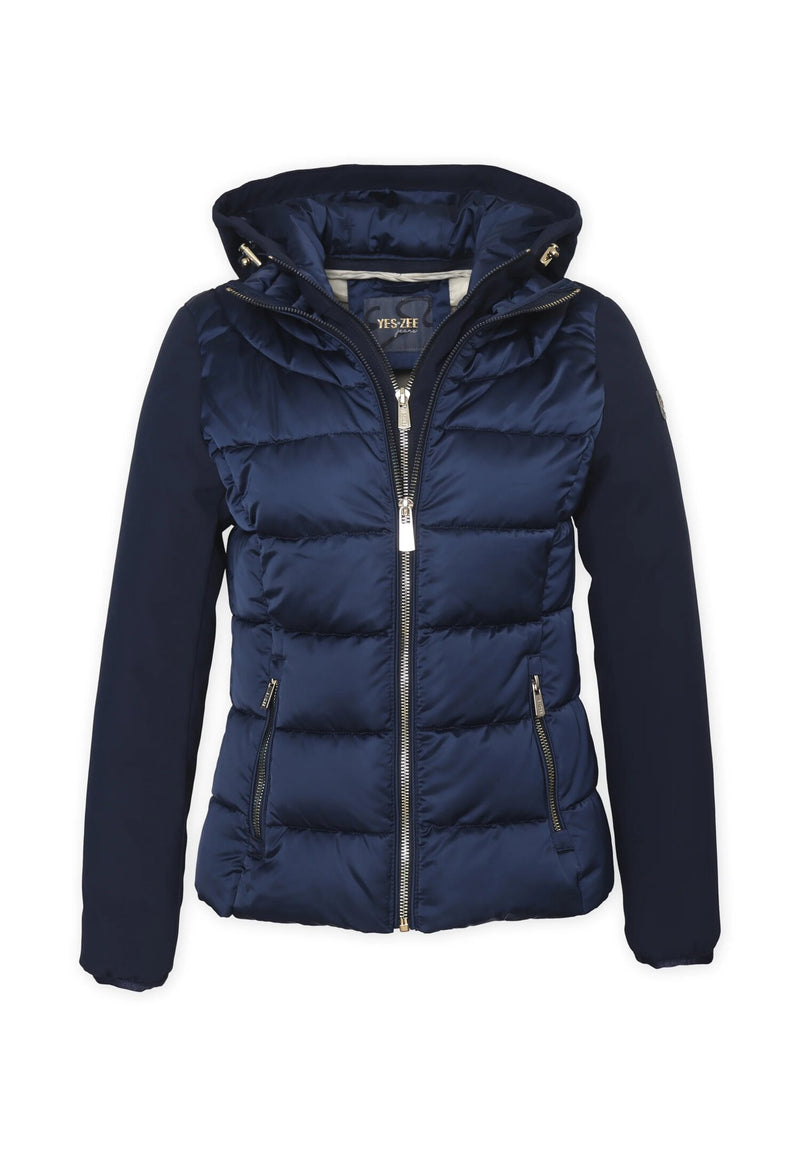 Yes Zee Down Jacket Blue Girls 6-16 Years with Removable Hood - BLUE | CammarataMode