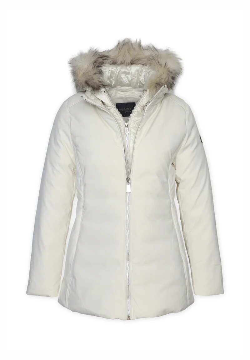 Yes Zee Girls Jacket Ivory 2-16 Years with Detachable Down Hood - IVORY | CammarataMode