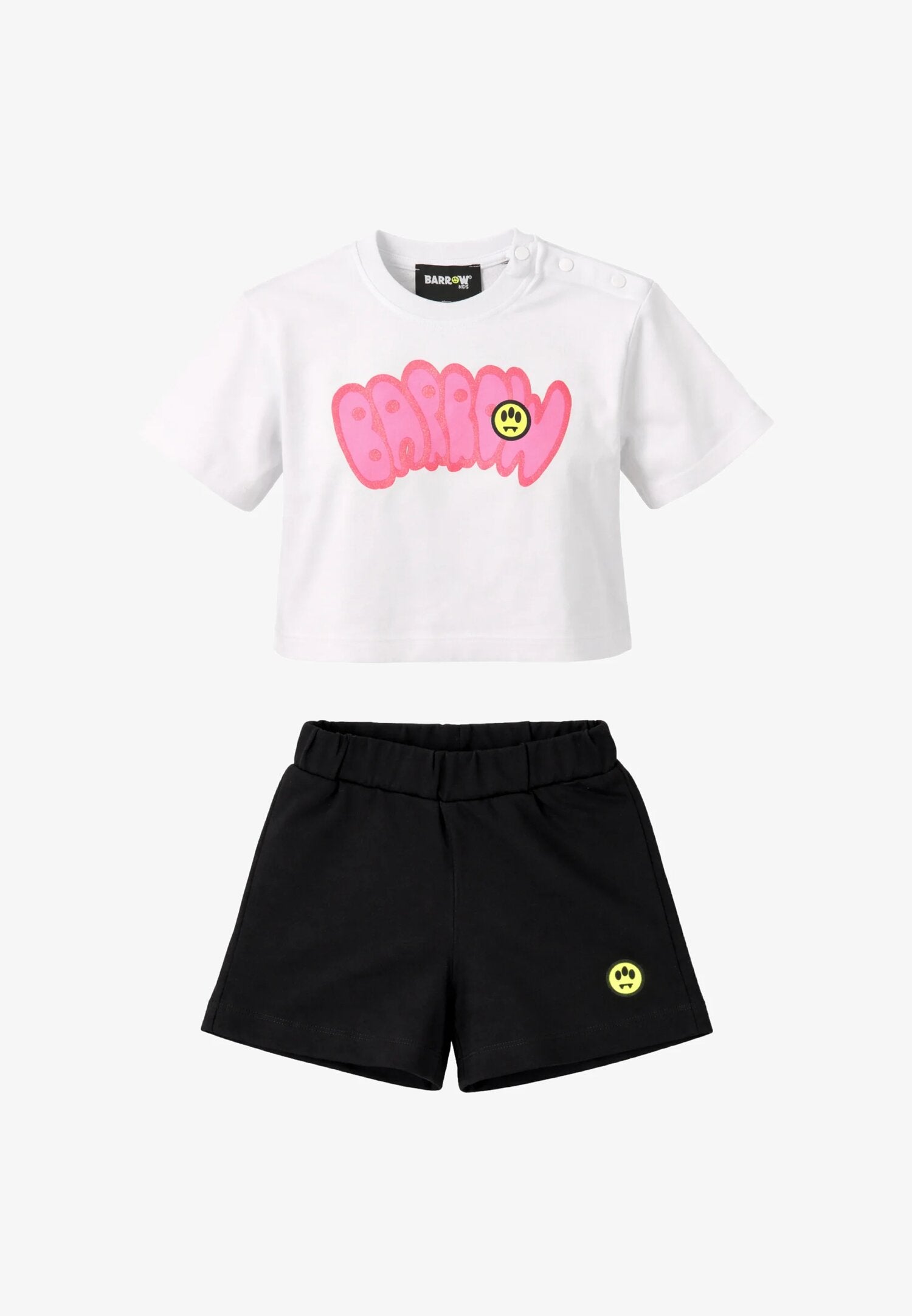 Barrow Completo Bianco Con Logo Glitterato Neonata S6BKNGTR197_