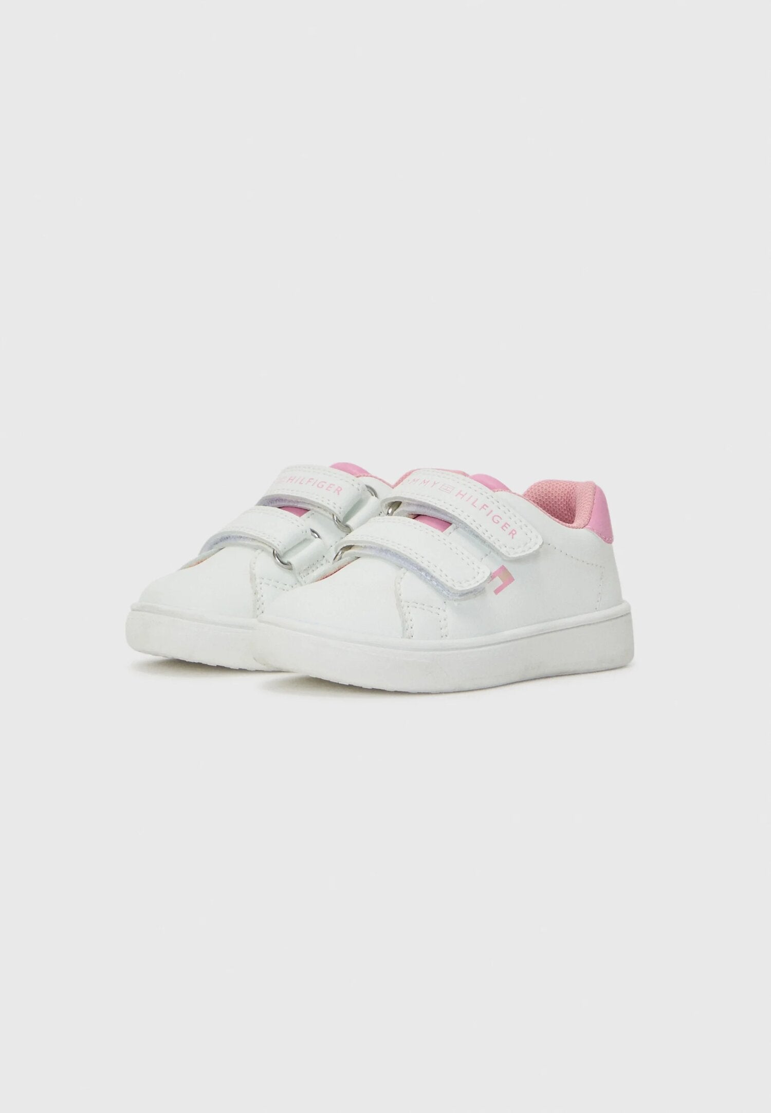 Tommy Hilfiger sneakers basse bambina bianche rosa velcro estive