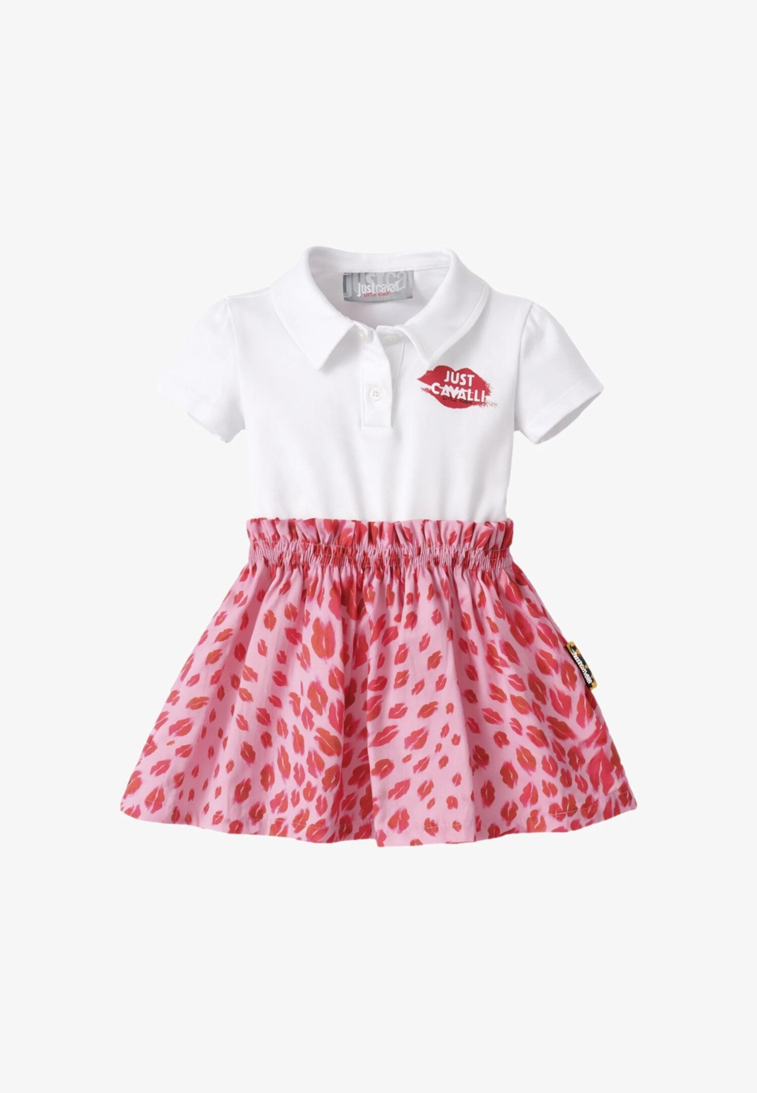 Just Cavalli Vestito Bianco e Rosa Fantasia Cavalli Neonata JIP26013VE_