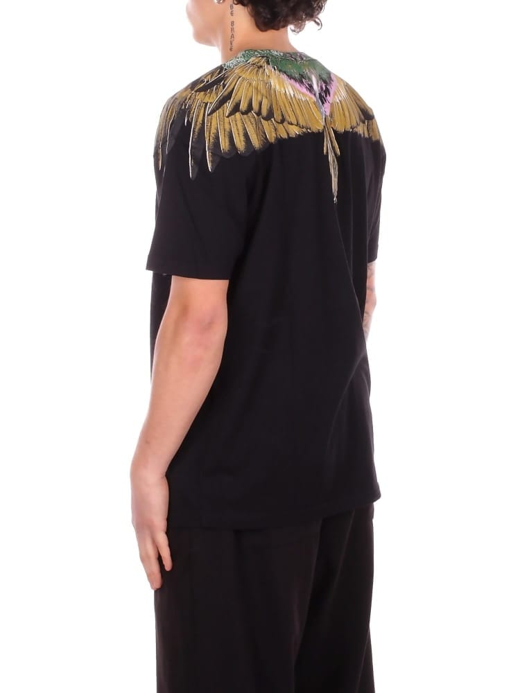 County Of Milan marcelo burlon t-shirt in jersey di cotone nero con stampa ali Uomo