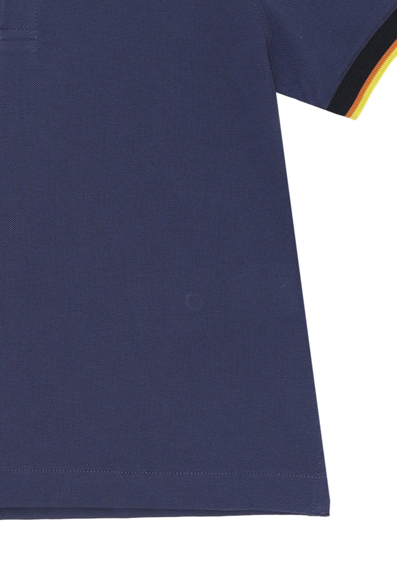 K-Way Polo Blue Child Kids Junior Short Sleeve Summer - BLUE | CammarataMode