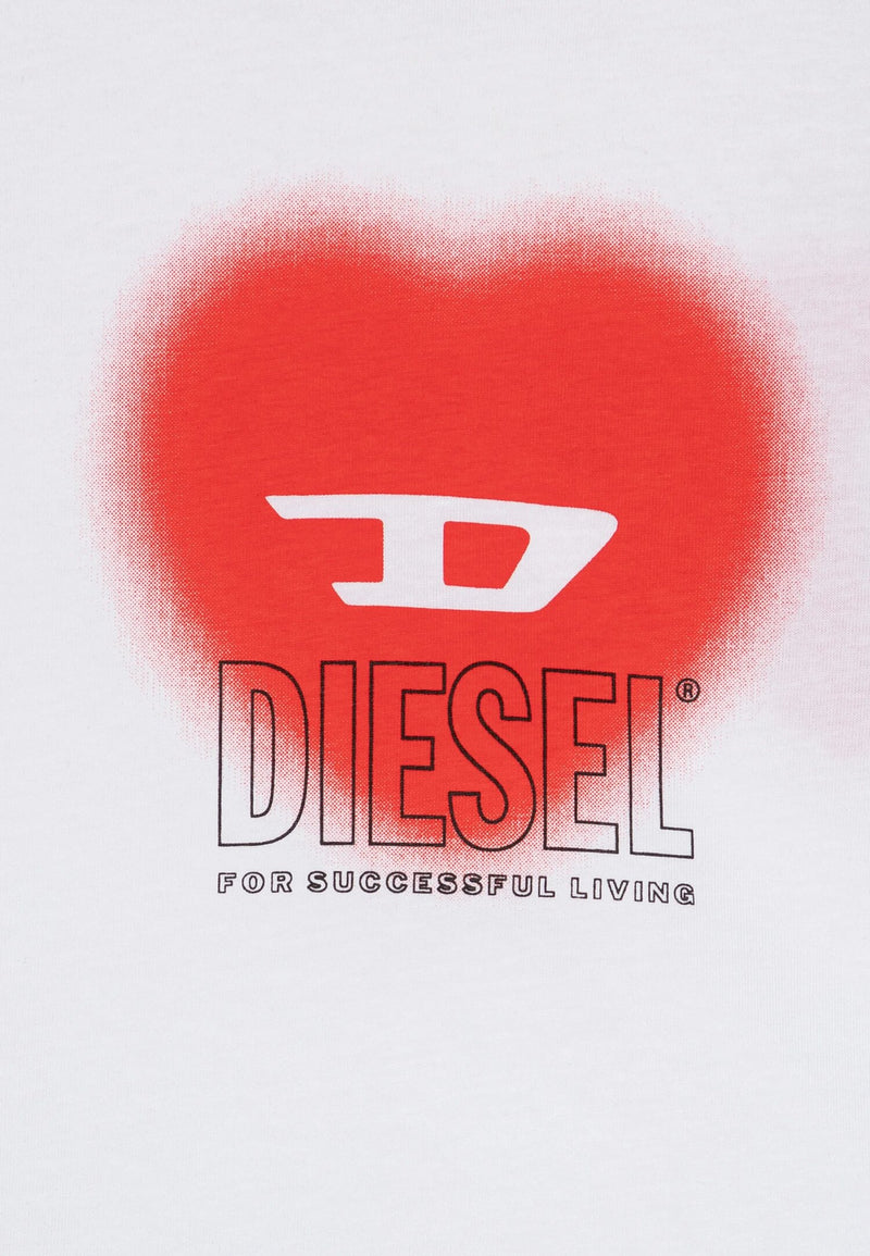 T Shirt Diesel Bambina Bianco Stampa Logo - BIANCO | CammarataMode