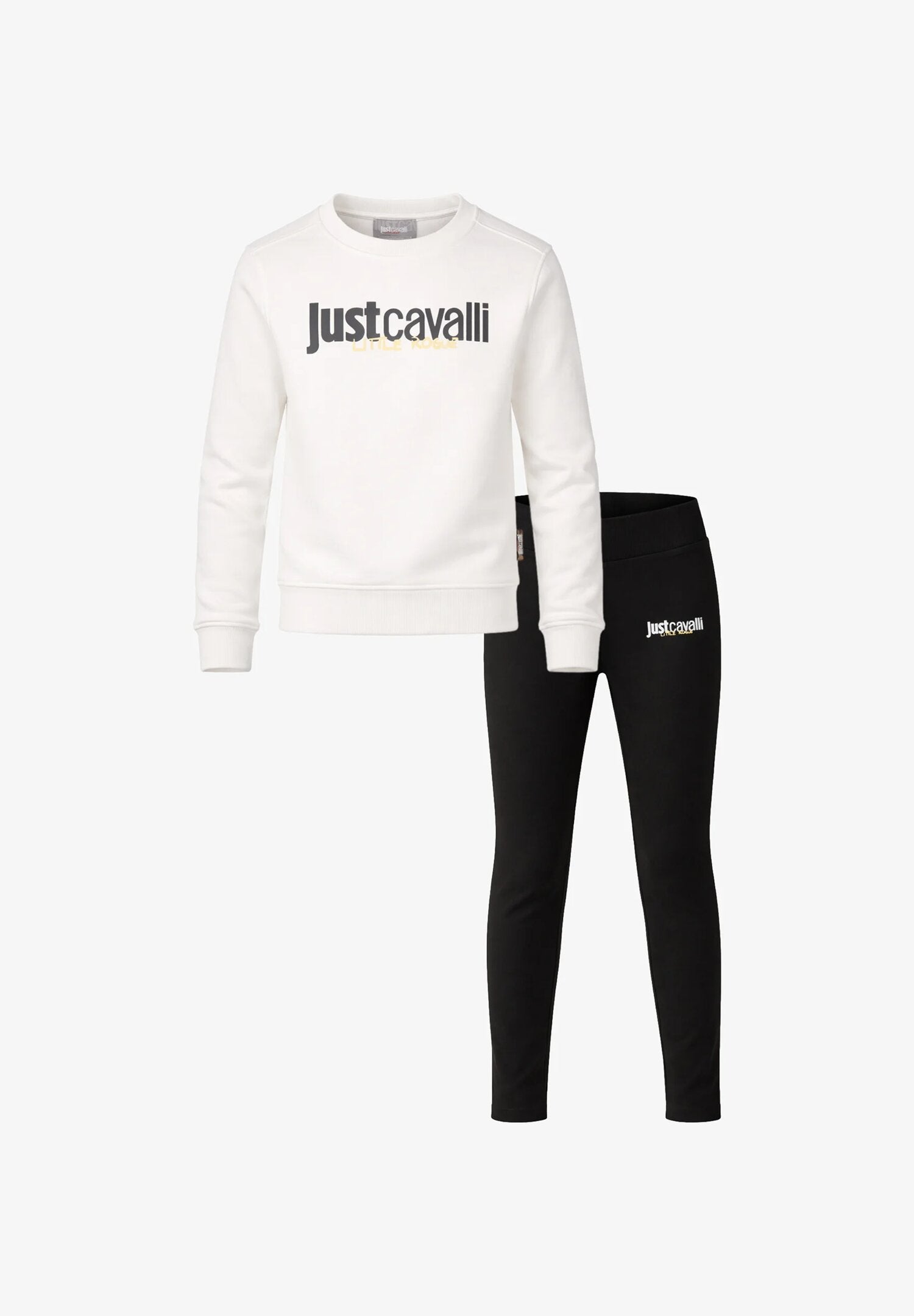 Just Cavalli Tuta Bianca Logo Centrale Bambina Girocollo - JGP26011CF_